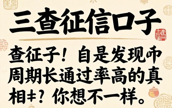 我试了三个不查征信的口子，发现周期长通过率高的真相和你想的不一样