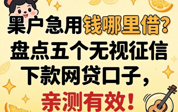 黑户急用钱哪里借?盘点五个无视征信下款的网贷口子,亲测有效!