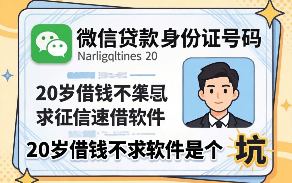 我试了微信贷款需要身份证号码，发现20岁借钱不求征信速借软件是个坑