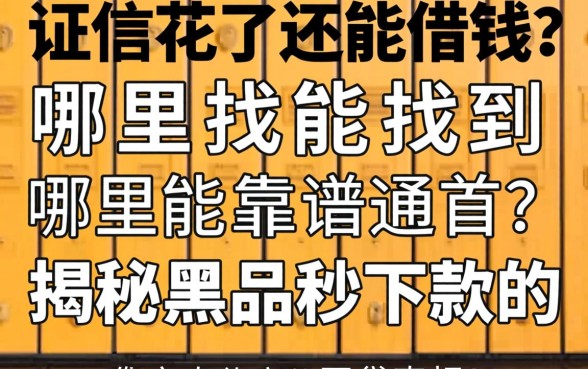 征信花了还能借钱吗？哪里能找到靠谱通道？揭秘2026黑户秒下款的网贷真相