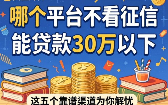 急需资金周转?哪个平台不看征信能贷款30万以下,这五个靠谱渠道为你解忧