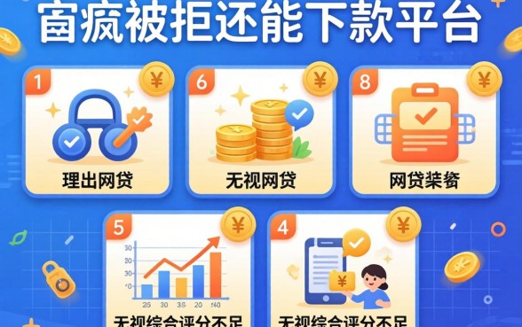 2026年各种被拒还能下款的平台，理出五个无视综合评分不足的网贷
