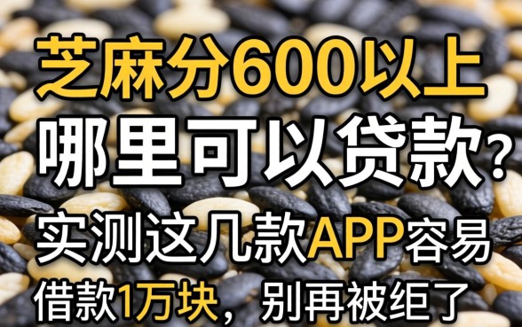 芝麻分600以上哪里可以贷款?实测这几款APP容易借款1万块,别再被拒了