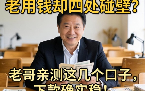 急用钱却四处碰壁?老哥亲测这几个口子,下款确实稳!