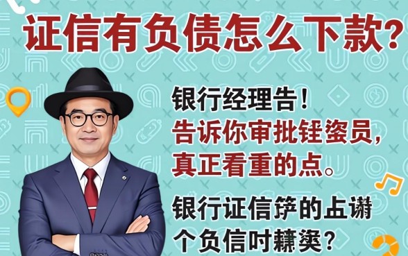 征信有负债怎么下款的？银行经理告诉你审批员真正看重的点