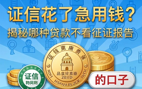 征信花了急用钱？揭秘哪种贷款不看征信报告的口子