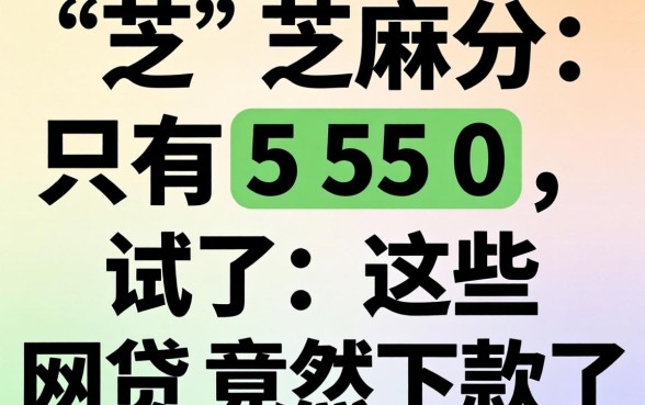 我芝麻分只有550,试了这些网贷竟然下款了