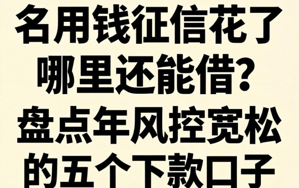 急用钱征信花了哪里还能借？盘点2026年风控宽松的五个下款口子