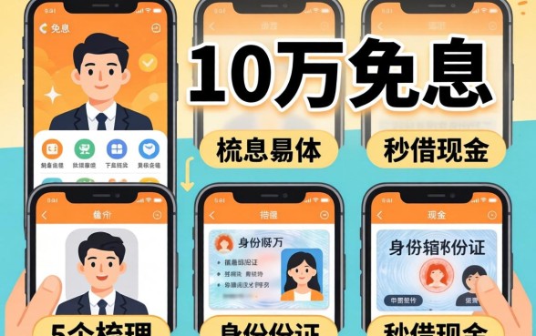 怎么能借10万免息，梳理5个手机身份证秒借现金的app