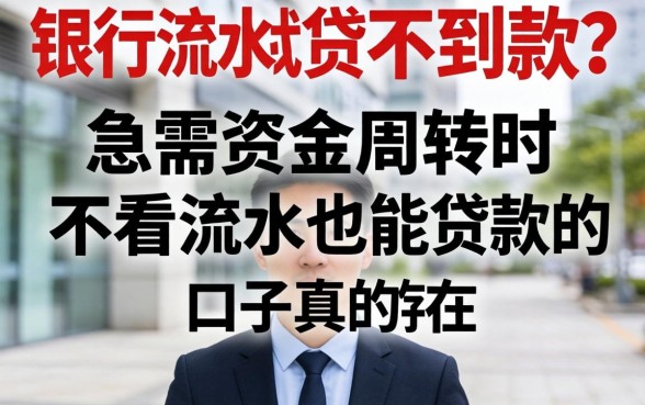 没有银行流水就贷不到款？急需资金周转时，不看流水也能贷款的口子真的存在吗？