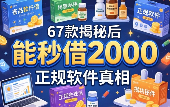 调查了87款产品后，揭秘能秒借2000的正规软件真相