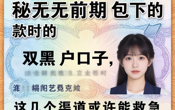 揭秘无前期包下款的双黑户口子，这几个渠道或许能救急