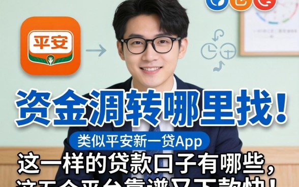 急需资金周转哪里找？类似平安新一贷app一样的贷款口子有哪些？这五个平台靠谱又下款快！