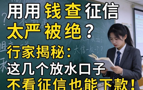 急用钱查征信太严被拒？行家揭秘：这几个放水口子不看征信也能下款！