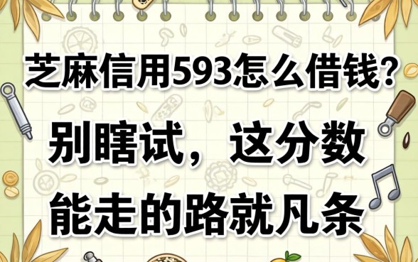 芝麻信用593怎么借钱？别瞎试，这分数能走的路就几条