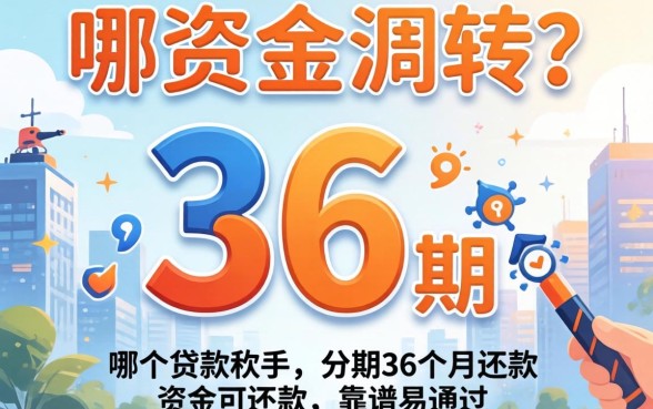急需资金周转想分36期?哪个贷款软件可以分期36个月还款且靠谱易通过?