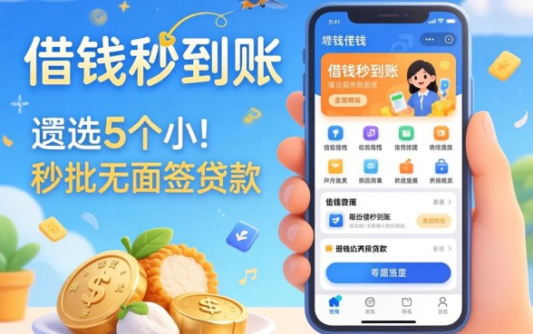 有哪些借钱秒到账的软件，遴选5个秒批无面签贷款app