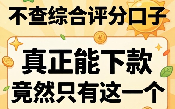 我试了七个号称不查综合评分的口子，真正能下款的竟然只有这一个