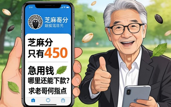 手机芝麻分只有450，急用钱哪里还能下款？求老哥们指点！