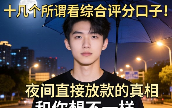 我实测了十几个所谓不看综合评分的口子，发现夜间直接放款的真相和你想的不一样