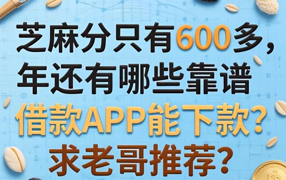 芝麻分只有600多，2026年还有哪些靠谱的借款app能下款？求老哥推荐！
