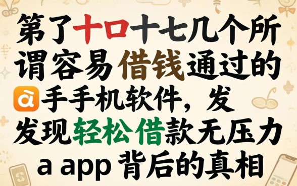 我试了十几个所谓容易借钱通过的手机软件,发现轻松借款无压力app背后的真相
