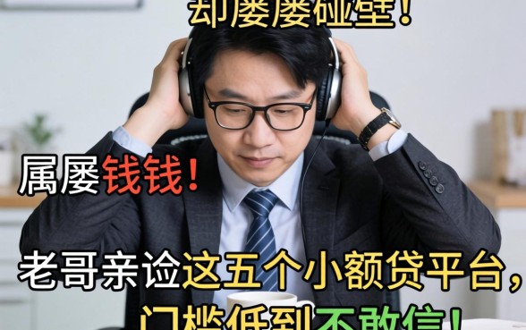 急需用钱却屡屡碰壁?老哥亲测这五个小额贷平台,门槛低到不敢信!