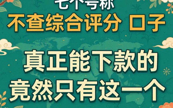 我试了七个号称不查综合评分的口子，真正能下款的竟然只有这一个