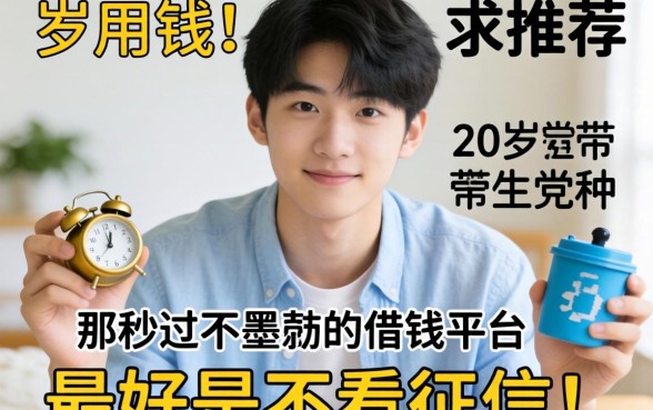 急用钱!20岁学生党求推荐那种秒过不墨迹的借钱平台,最好是不看征信的!