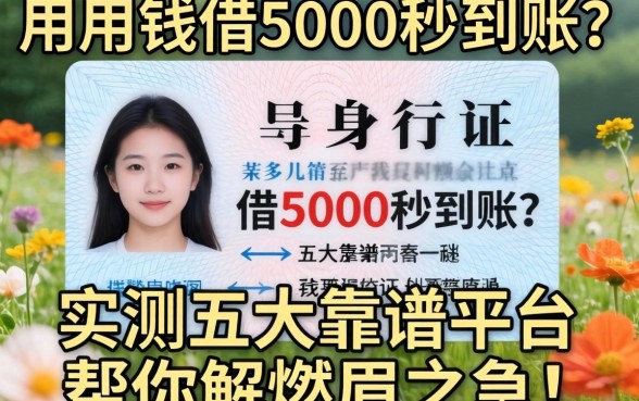 急用钱身份证借5000秒到账?实测五大靠谱平台帮你解燃眉之急!
