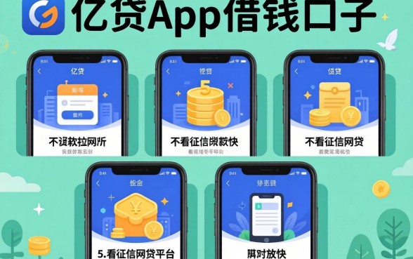 类似亿贷app一样的借钱口子,规整5个不看征信网贷平台放款快的软件