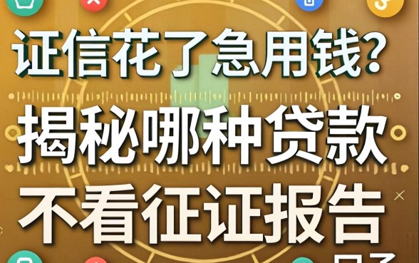 征信花了急用钱？揭秘哪种贷款不看征信报告的口子