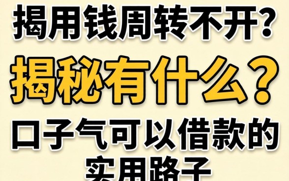急用钱周转不开?揭秘有什么口子可以借款的实用路子