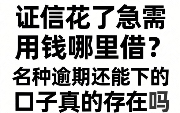 征信花了急需用钱哪里借?名种逾期还能下的口子真的存在吗?这篇文章为你揭秘