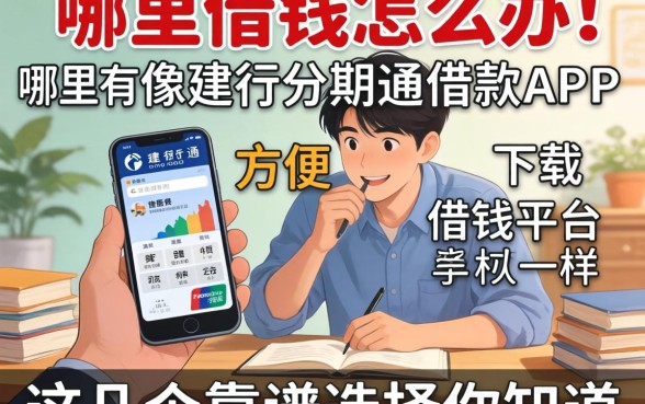 急需用钱怎么办？哪里有像建行分期通借款app下载一样方便的借钱平台？这几个靠谱选择你知道吗？