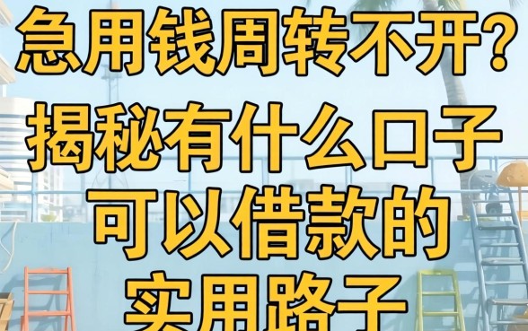急用钱周转不开?揭秘有什么口子可以借款的实用路子