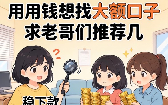 急用钱想找大额口子,求老哥们推荐几个稳下款的平台!