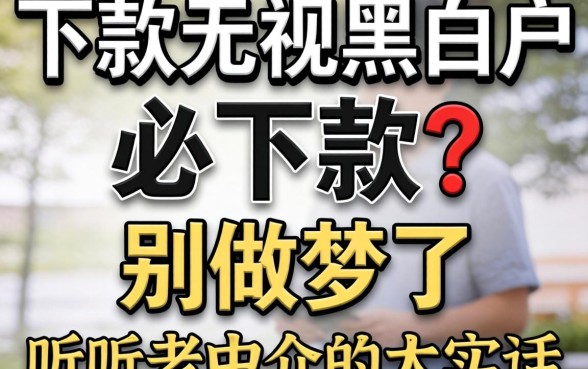 百分百下款无视黑白户必下款?别做梦了,听听老中介的大实话