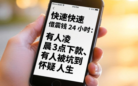 手机快速借钱24小时：有人凌晨3点下款，有人被坑到怀疑人生