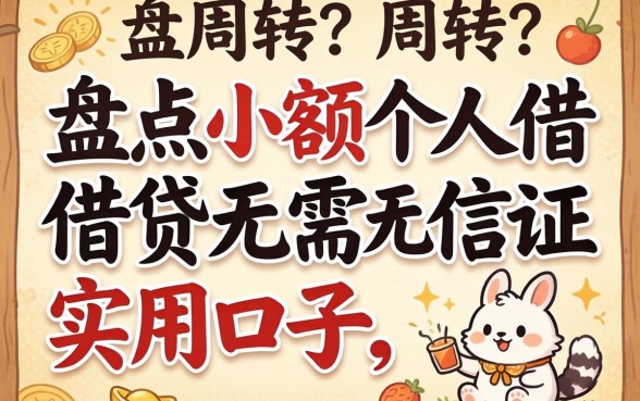急需周转？盘点小额个人借贷无需信证的实用口子