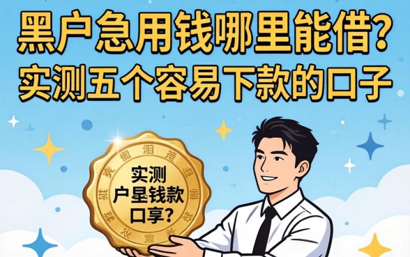 黑户急用钱哪里能借？实测五个容易下款的口子分享
