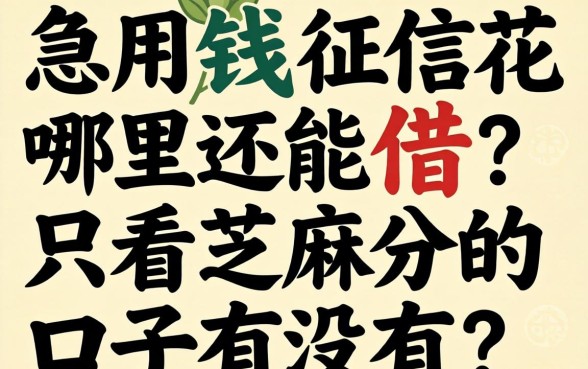 急用钱征信花哪里还能借？只看芝麻分的口子有没有？