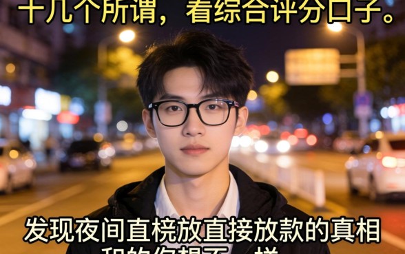 我实测了十几个所谓不看综合评分的口子，发现夜间直接放款的真相和你想的不一样