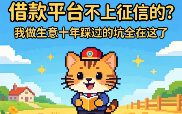 都有哪些借款平台不上征信的？我做生意十年踩过的坑全在这了