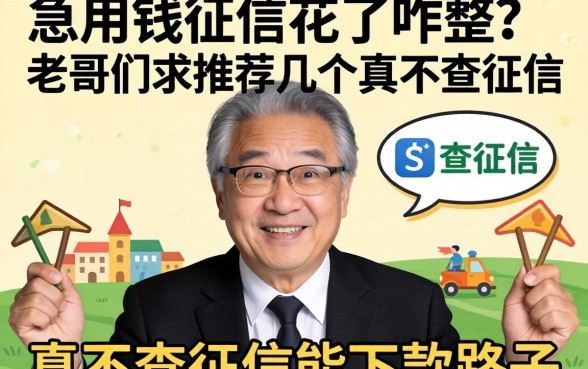 急用钱征信花了咋整?老哥们求推荐几个真不查征信能下款的路子!