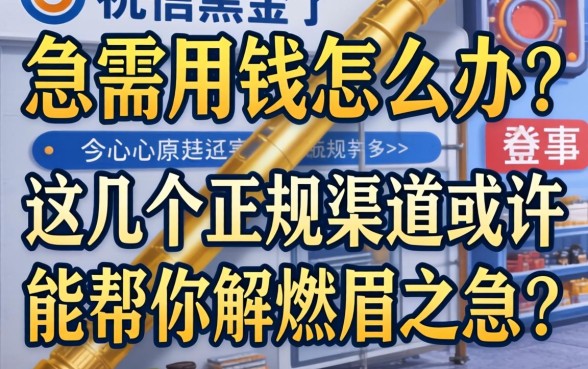 征信黑了急需用钱怎么办？这几个正规渠道或许能帮你解燃眉之急