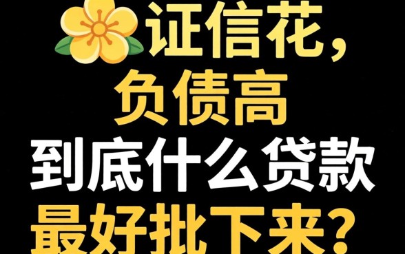 征信花、负债高,到底什么贷款最好批下来?答案可能和你想的不一样