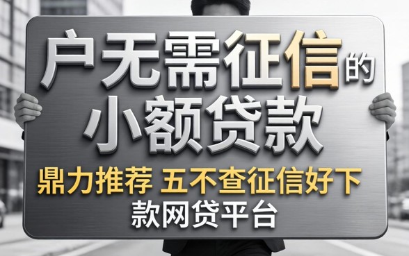 整理黑白户无需征信的小额贷款，鼎力推荐五个不查征信好下款的网贷平台