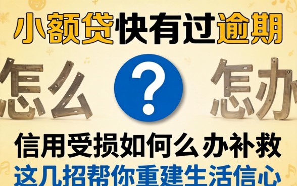 小额贷快有过逾期怎么办？信用受损如何补救？这几招帮你重建生活信心