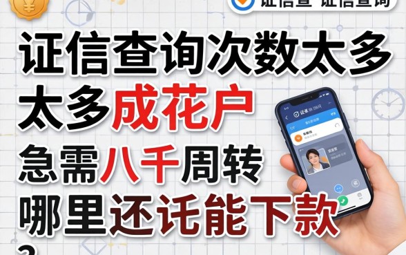 征信查询次数太多成花户，急需八千周转哪里还能下款？